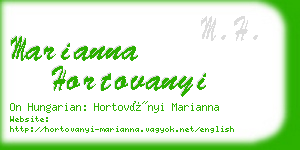 marianna hortovanyi business card